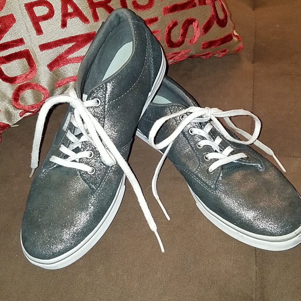 Vans Gunmetal size 9.5 sparkle - Picture 1 of 6